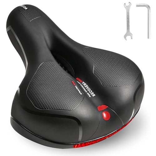 Roysmart Fahrradsattel Gel Fahrradsitz, Fahrradsattel Damen Herren, Breiter Weicher Komfortabel Atmungsaktiv Stoßdämpfend Ergonomisch wasserdichte Fahrrad Sattel