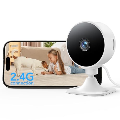 GNCC GC3 überwachungskamera Innen mit Nachtsicht, 1080P HD WLAN Indoor Kamera, Zwei-Wege-Audio, PIR Bewegungserkennung, Cloud & SD Speicher, Kompatibel mit Alexa & Google Home, 2.4Ghz WiFi