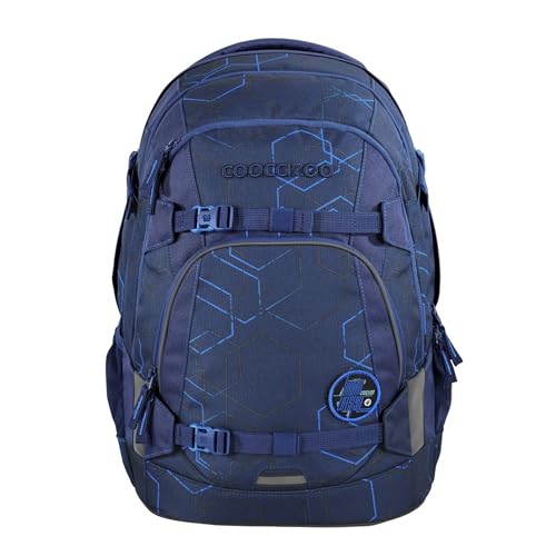 coocazoo Schulrucksack Mate „Blue Motion”, blau, ergonomischer & anpassbarer Tornister, höhen- & größenverstellbar, mit Brustgurt & Hüftgurt, ab der 3. Klasse