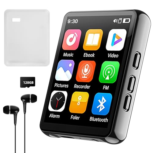 128GB MP3 Player mit Bluetooth, tragbarer digitaler Musikplayer mit Lautsprecher, 2.4