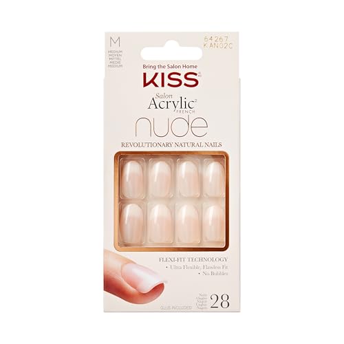 Kiss Salon Acryl Nude Französische Nägel Beige 28 Stück (1er Pack)