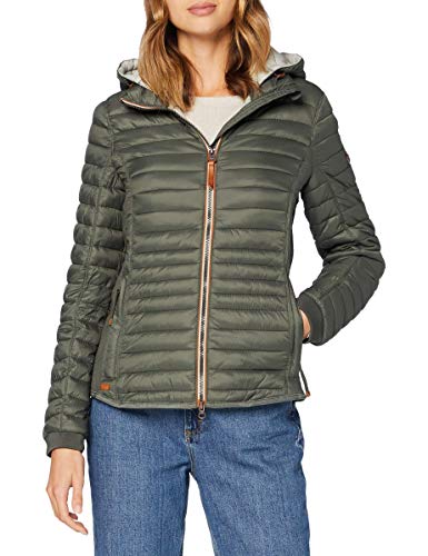 camel active Damen leichte Steppjacke mit Abnehmbarer Kapuze Khaki, womenswear-38