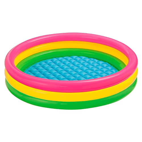 Intex 57412NP - Aufblasbarer Pool Sunset Glow, DREI Ringe, Vinyl, Mehrfarbig, 114x25 cm