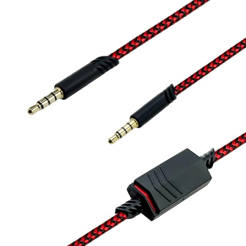 SPTSSWET Ersatz Audio AUX Kabel für Astro A10/A30/A40/A50 Headsets mit Mikrofon Stummschaltung 3,5mm Klinkenstecker, 2M (Rot) Kompatibel mit PS5/PS4/Xbox/PC/Smartphone