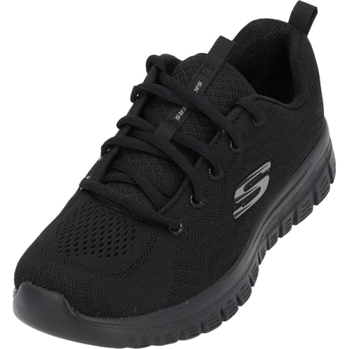 Skechers Damen Graceful Get Connected Sneaker,Black Mesh Trim, 39 EU
