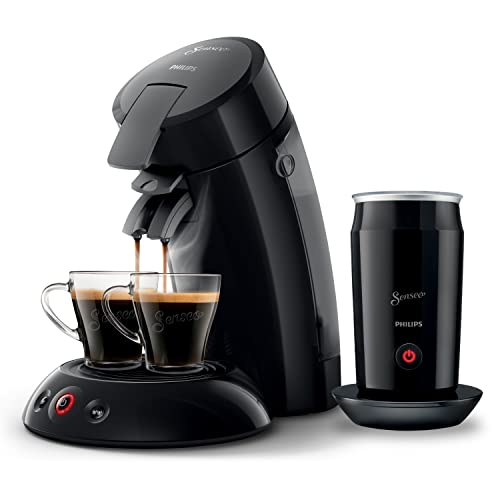 Philips Domestic Appliances Senseo Original Kaffeepadmaschine Mit Milchaufschäumer - Kaffee Boost Und Crema Plus Technologie, 0.7 Liters, Schwarz, (HD6553/65)