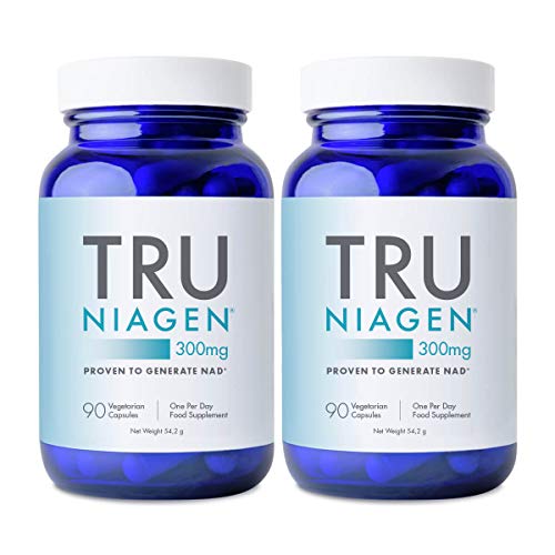 TRU NIAGEN Nicotinamid Riboside NAD Nahrungsergänzungsmittel, patentierte Formel NR, 300 mg pro Kapsel / 300 mg pro Portion, 90 Tage (6 Monate / 2 Flaschen)