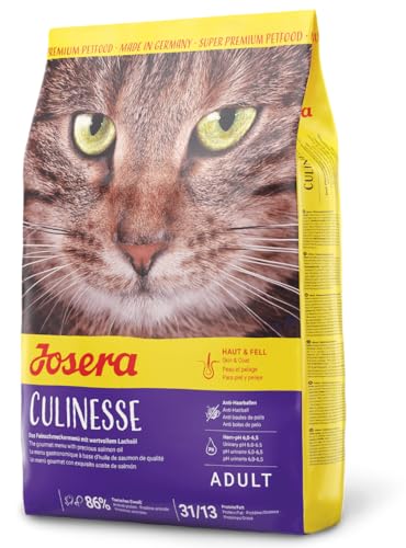JOSERA Culinesse (1 x 2 kg) | Adult | Premium Trockenfutter für ausgewachsene wählerische Katzen | Lachs & Geflügel | gut verträglich | moderater Fettgehalt | weizenfrei | Katzenfutter | 1er Pack