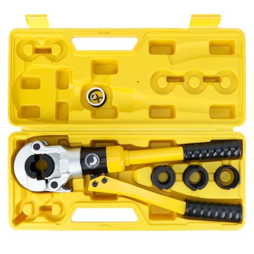 QWORK® Presszange TH-Kontur, 100 kN Rohrpresszange TH16, TH20, TH26, TH32 für Aluminium-Kunststoffrohre und Edelstahlrohre