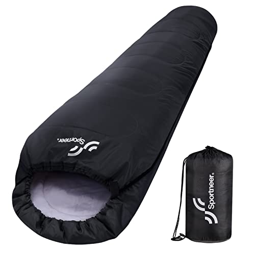 Sportneer Schlafsack Sommer Mumienschlafsack 950g - Kleines Packmaß Leicht Schlafsack Outdoor Sommerschlafsack für Herren Damen Erwachsene