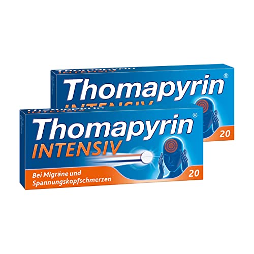 Thomapyrin INTENSIV Tabletten - 3fach Power bei intensiveren Kopfschmerzen & Migräne - 2 x 20 Stk.
