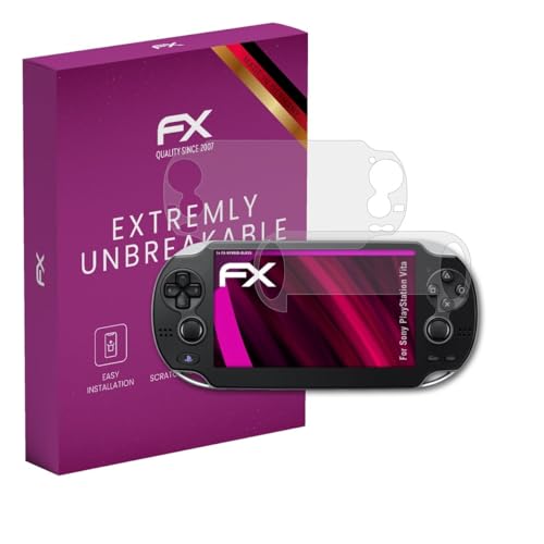 atFoliX Glasfolie kompatibel mit Sony PlayStation Vita Panzerfolie, 9H Hybrid-Glass FX Schutzpanzer Folie (1er Set)