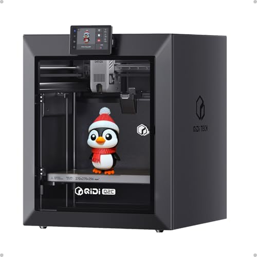 QIDI Q2C 3D-Drucker, FDM-3D-Drucker Geschlossener, Max 600mm/s, Auto-Kalibrierung & Auto-Nivellierung, Personalisierte Komponenten, Kompakter 3D-Drucker für Einsteiger, 270x270x256mm Bauraum