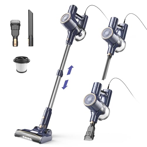 YISORA 600 W Staubsauger mit Kabel, 6-in-1 Staubsauger mit hoher Saugleistung, 23 kPa, Staubsauger mit 6 m Kabel, unabhängiger Staubsauger, Vakuumreiniger für harte Böden