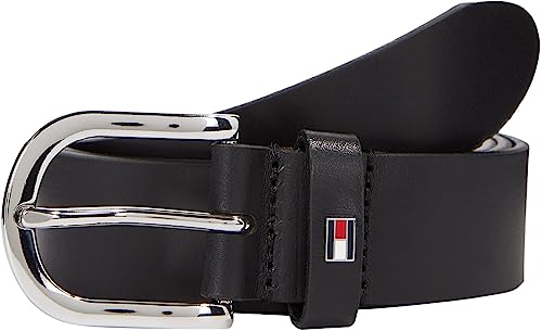 Tommy Hilfiger Damen Gürtel New Danny Belt Ledergürtel, Schwarz (Masters Black), 90 cm