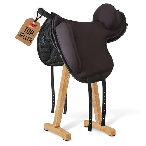 Barefoot Ride-On-Pad Physio Support schwarz – Rutschfestes Sattelpad – Halt gebende und rahmende Pauschen – pferdefreundliche Polsterung – Perfekt für Reiten ohne Sattel - Größe L