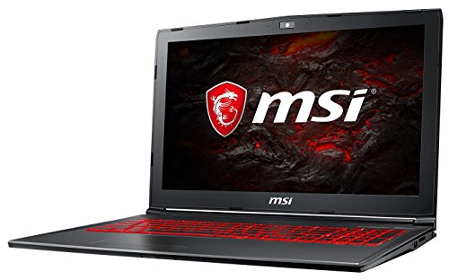 MSI GV62 7RD-1626DE (39,6 cm/15,6 Zoll) Gaming-Notebook (Intel Core i7-7700HQ, 8GB RAM, 256 GB SSD + 1 TB HDD, Nvidia GeForce GTX 1050, Windows 10 Home) schwarz