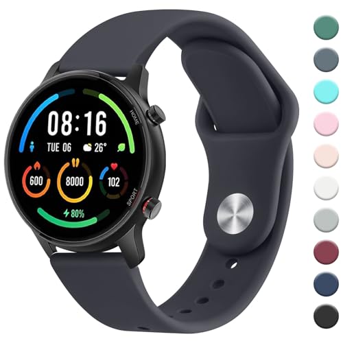 Oumida Armband Kompatibel mit Xiaomi Watch S1 Armband/Xiaomi Mi Watch Armband/Xiaomi Watch S1 Active Armband/Xiaomi Mi Watch Color Sport, 22mm Silikon Armbänder Classic Sport Ersatz Uhrenarmband
