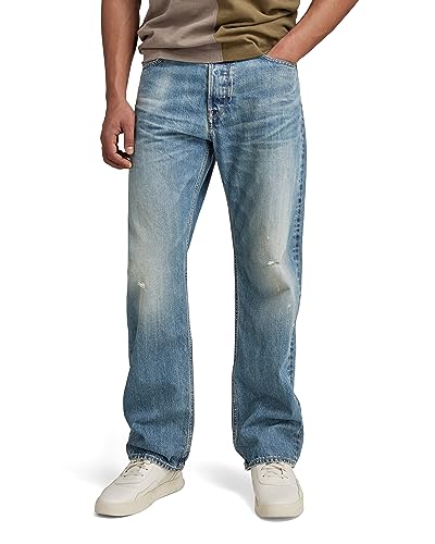 G-STAR Herren Dakota Regular Straight Jeans Blau (Antique Faded Niagara Destroyed D23691-D315-D886) 34W / 32L