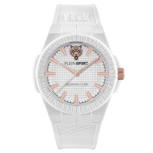 Plein Sport Unisex Uhr Analog Quarz LASERSTRIKE Weiss PSFGA0125 Silikon