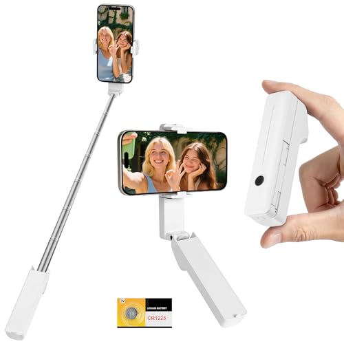 Adiwo Mini Selfie Stick, 70CM Tragbarer Selfiestick im Taschenformat, Kompakter Erweiterbares Bluetooth Handy Stativ für 4-7