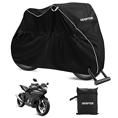 Motorrad Abdeckplane, 210D Wasserfestes UV-Beständiges Motorradgarage, Winterfest Motorradabdeckung Outdoor, Abdeckplane Motorrad für Motorroller Roller Moped (245 x 105 x 125 cm)