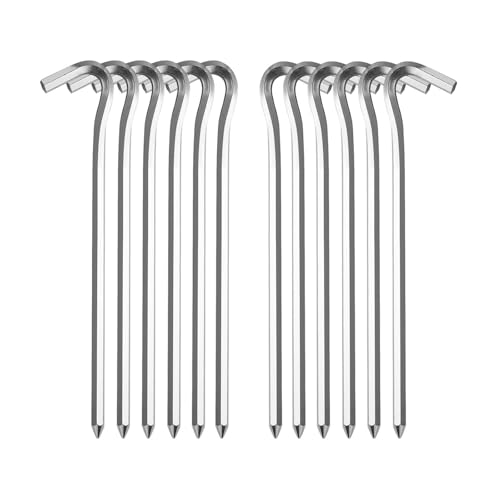 12 Stück Zeltheringe,heringe Zelt,Lange und robuste Erdnägel für Harte Böden und normalen,ideal für Garten,Camping, Angeln und Zelten