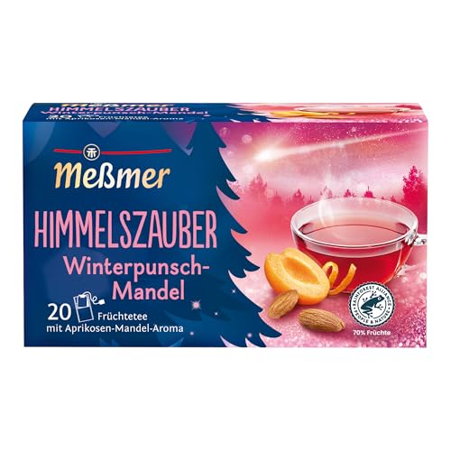 Meßmer Himmelszauber Früchtetee mit Mandel Aroma 20 Teebeutel Vegan Glutenfrei Laktosefrei, Aprikose, 55 g