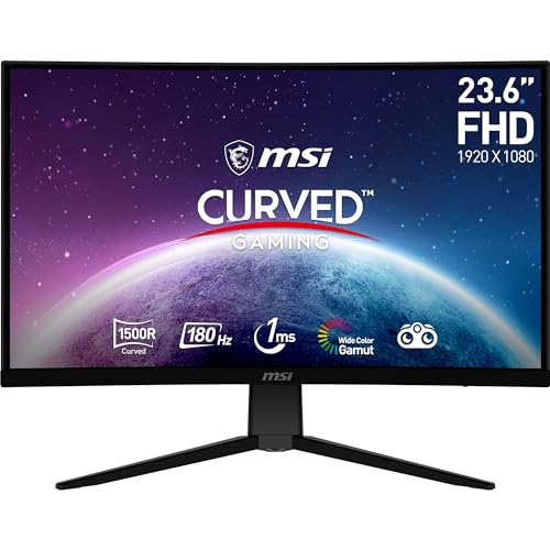 MSI G2422C 23,6 Zoll FHD Curved Gaming Monitor - 1500R 1920 x 1080 VA Panel, 180Hz / 1ms, Adaptive Sync - DP 1.2a, HDMI 2.0b CEC