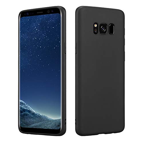 HSP Schwarze Hülle kompatibel mit Samsung Galaxy S8 | Premium TPU Silikon Case | Geeignet für Induktives Laden | Kratzfest Stoßfest | Matte Oberfläche | Passgenaue, weiche, dünne Schutzhülle