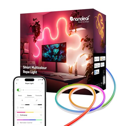 Nanoleaf Matter Neon Rope Streifen 5M, WLAN Biegsamer LED Strip, Musik & Bildschirm Sync, Dynamische Szenen in App, Sprachsteuerung (Funktioniert mit Alexa, Apple, Google)