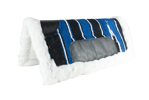 Brama West Westernpad Nikan - mit Webpelzrand stoßabsorbierend - Schwarz/Blau - Größe 50 x 50cm