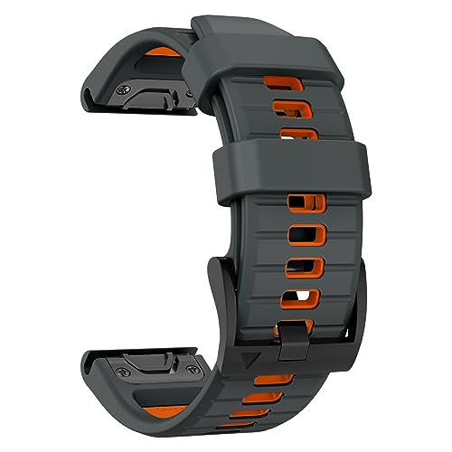 MYSNBKN 22 mm Quick Fit Armband für Fenix 8 47 mm/Fenix 7 Pro/Fenix 7/Fenix 6 Pro/Fenix 6/Fenix 5/Fenix E/EPIX 2, Weiches Silikon Ersatzband für Forerunner 935/945/955/745/Approach S60/S62