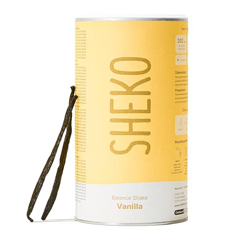 SHEKO Balance Shake Vanille - 21 Cremige Mahlzeitenersatz Shakes zum Abnehmen - Proteinreich, Glutenfrei & Natürlicher Geschmack - Abnehmen Shake