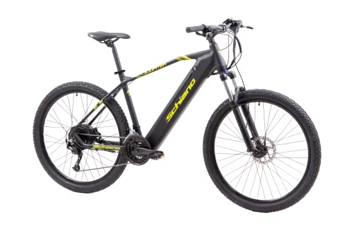 F.lli Schiano E-Jupiter, E Bike Mountainbike, 27.5 Zoll, 36V 14Ah Abnehmbarer Akku, Motor 250W 50Nm, MTB Ebike für Herren/Damen, Schwarz-Gelb