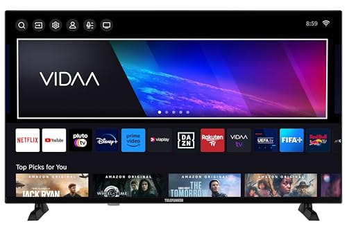 TELEFUNKEN QLED Fernseher 40 Zoll Smart TV VIDAA QF40VP750S Full HD Fernseher, HDR TV mit integriertem Triple-Tuner, LED TV schwarz
