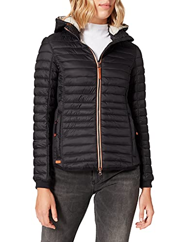 camel active Damen leichte Steppjacke mit Abnehmbarer Kapuze Schwarz, womenswear-38