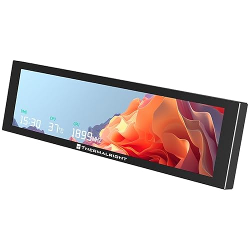 TR Trofeo Vision 9.16 LCD Schwarz, 1920x480 Auflösung-Unterstützung Schalten Zwischen Mehreren Dynamischen Bildern/Videos, Magnet-Display-Bildschirm-9.16in, Anpassen Sie Display-Bild/Video
