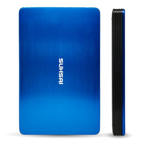 SUHSAI Externe Festplatte, 120 GB, USB 3.0, leichte Datensicherungs- und Speicherfestplatte, tragbare Gaming-Festplatte, erweiterte Speicher-HDD für Gaming-Laptop, PC, Mac, Desktop – Blau