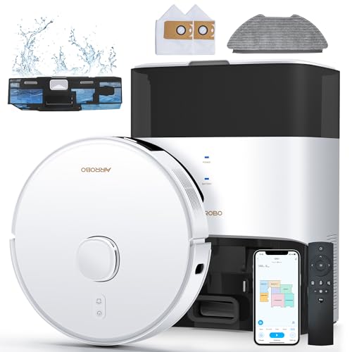 AIRROBO GT21 Saugroboter mit Wischfunktion, 3.5L Staubsauger Roboter mit Absaugstation, 180Min Laufzeit, LiDAR Navigation, Starke Saugkraft, APP Steuerung, Ideal für Teppich und Tierhaare