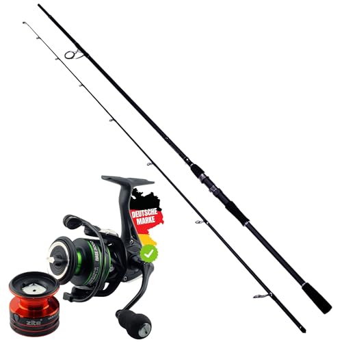 Zite Fishing Inzite Base Stick Ruten Set | Spinnrute Barsch Zander Hecht aus 24T Carbon SIC-Beringung 225-255cm 5–85g + Spinnrolle Base 2000 3000 4000 (Base Stick Zander + Base Reel 3000)