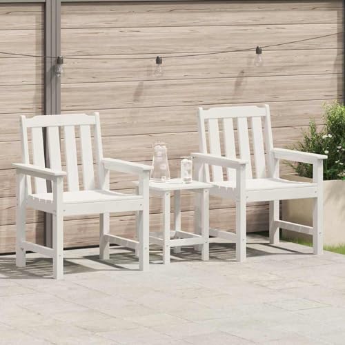Homgoday Gartenm?Bel Set Wei? HDPE 2 Stühle Sitzplatzkapazit?t 2 - Outdoor Terrasse Model42006604