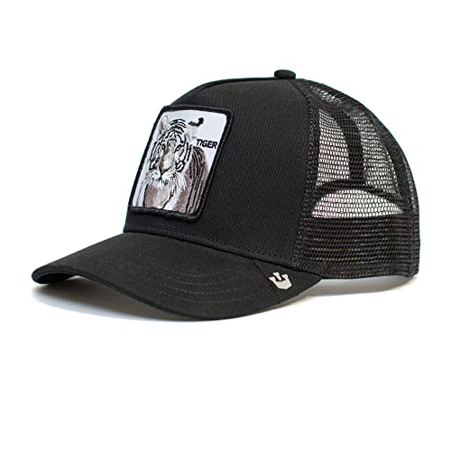 Goorin Bros. Unisex-Erwachsene The Farm Adjustable Mesh Snapback Trucker Hat Baseballkappe, Schwarz (der weiße Tiger), Einheitsgröße