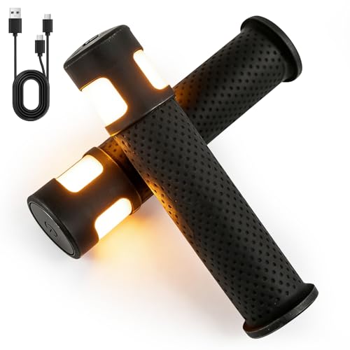E Scooter Blinker, Lenkerlicht, Lenker mit Blinker Scooter, Roller Griff Licht, Warnlicht, Doppelblitzlicht, Soft Handlebar Grips, Scooter Zubehör für Xiaomi M365/Pro2/1S Ninebot ES1 ES2 ES4 G30