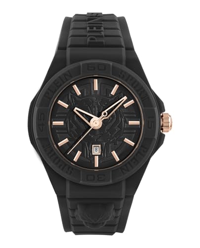 Plein Sport Unisex Uhr Analog Quarz New Fearless Schwarz PSHDA0524 Silikon