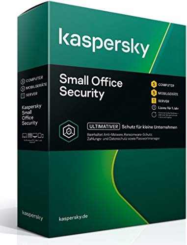 Kaspersky Small Office Security 8 | 5 Geräte 5 Mobil 1 Server | 1 Jahr | Windows/Mac/Android/WinServer | für kleine Unternehmen | Aktivierungscode in Standardverpackung