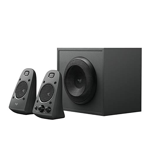 Logitech Lautsprechersystem 2.1 Subwoofer, THX, Tiefer Bass, EU-Stecker, PC/PS4/Xbox/Player/DVD-Player/TV/Smartphone/Tablet, AUX-Anschluss, Schwarz, 400 W Peak, Optischer Eingang 3,5 mm/RCA