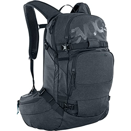 EVOC LINE PRO 20 Touren-Rucksack (LITESHIELD PLUS Protection, Trinkblasenfach, isolierter Schultergurt, Lawinenfach, Ski-Halterung, Snowboard-Halterung, Body Hugging, Hüftgurt), Schwarz
