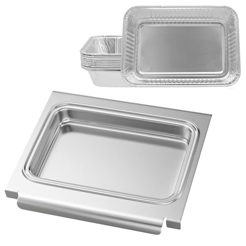 WELL GRILL Aluschalen & 10 Aluminium Tropfschalen für Weber Spirit II 200 & 300 Series Gasgrills, Fettauffangschalen Grillschalen groß für Weber 6415, 67047, 15 x 22 cm