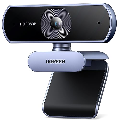 UGREEN Webcam Full HD 1080P/30fps USB A Webcam mit Mikrofon für PC, klares Stereo-Audio, automatische Lichtkorrektur, 90° Ansicht, USB Webcam für Live Streaming, Videoanrufe, Konferenzen, Switch 2